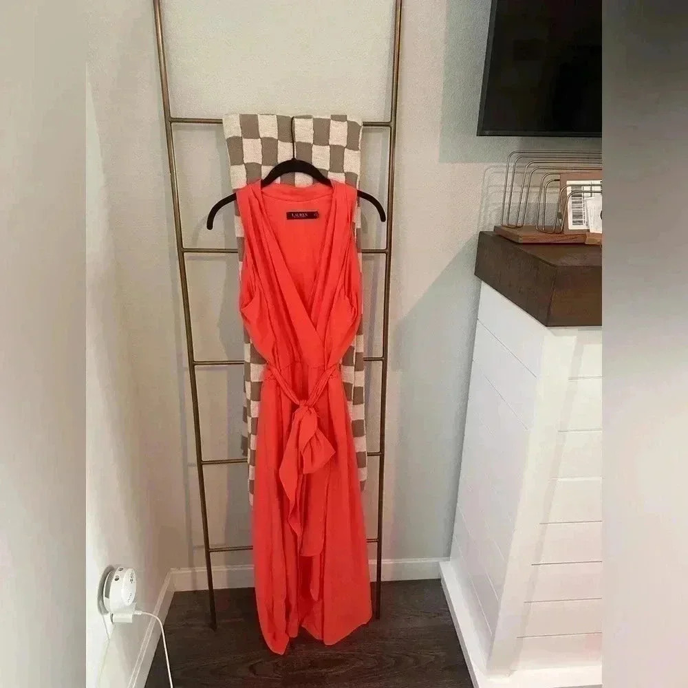 LAUREN RALPH LAUREN BLACK LABEL ORANGE DRESS‎ SIZE 12